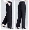 Женские летние брюки больших размеров однотонные эластичные с высокой талией повседневные брюки для женщин среднего возраста свободные прямые брюки