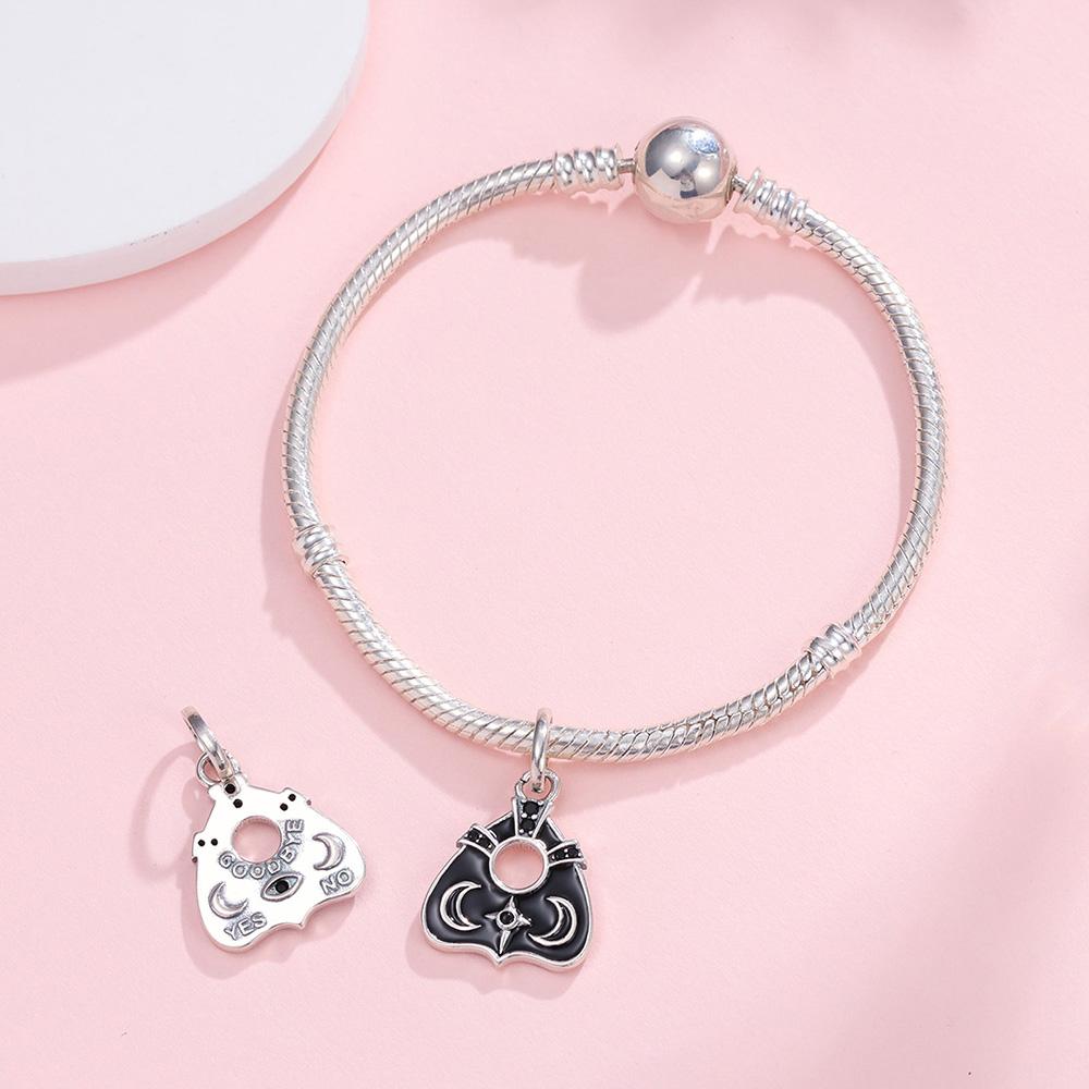 925 Sterling Silver Pendant Gun Black Skeleton Hand Heart Vampire Charms Fit Bracelet DIY Women Halloween Costume Jewelry 2026