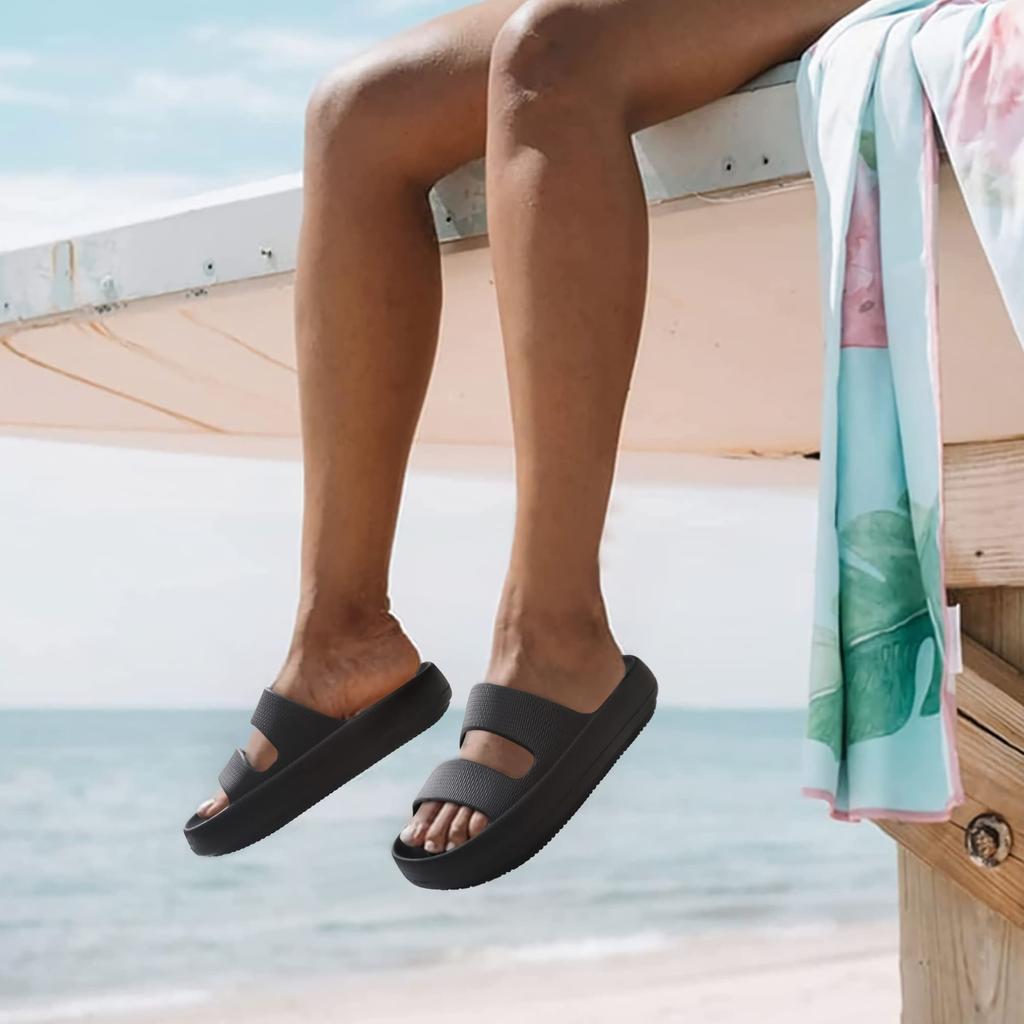 Модные детские подушки, женские тапочки и мужские нескользящие быстросохнущие шлепанцы для душа, комнатные сандалии для ванной, тапочки с мягкой подушкой и толстой подошвой