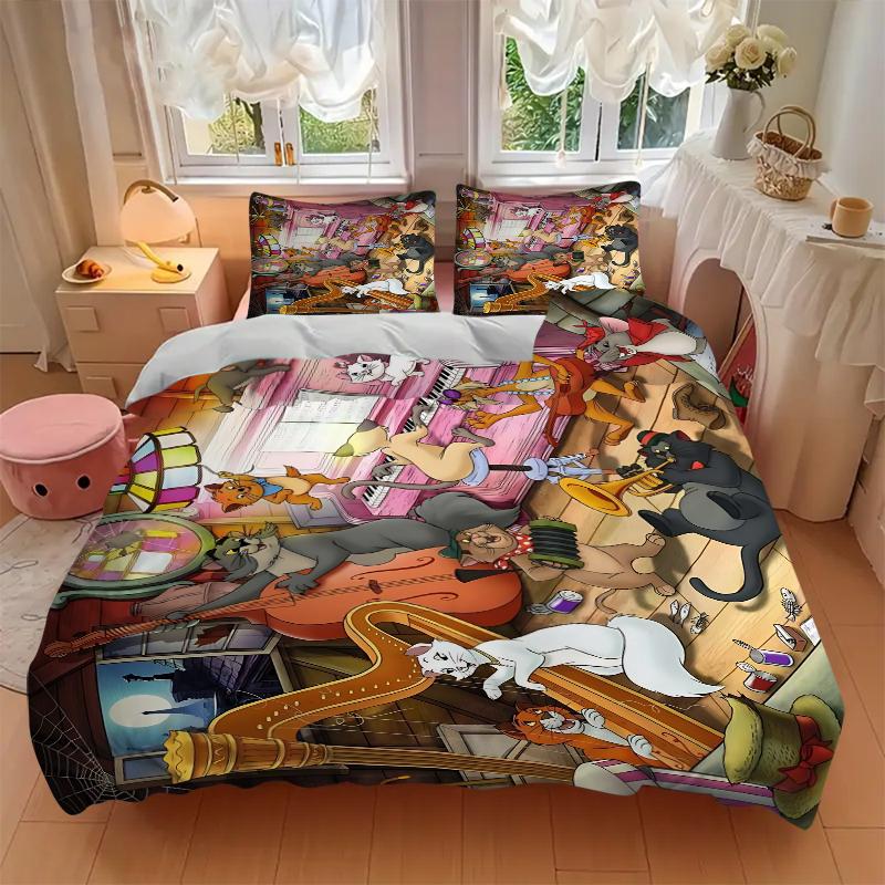 3Pcs Cats Concert Bedding Sets For All Sizes New 3D Printed Bed Cover Comforter Duvet Cover Pillowcase Bedroom Decoration