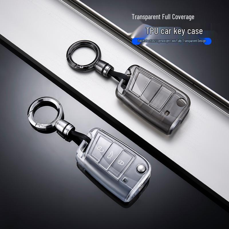Прозрачный защитный чехол из ТПУ для ключа автомобиля Volkswagen - износостойкий и ударопрочный