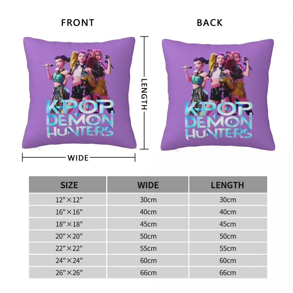 Huntrix Наволочка квадратная Декоративная подушка Kpop Охотники на демонов 45*45 см Наволочки для подушек
