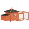 Outdoor Wooden Chicken Coop With Nesting Boxes Removable Tray Hinged Top 196x76x97 Cm Orange