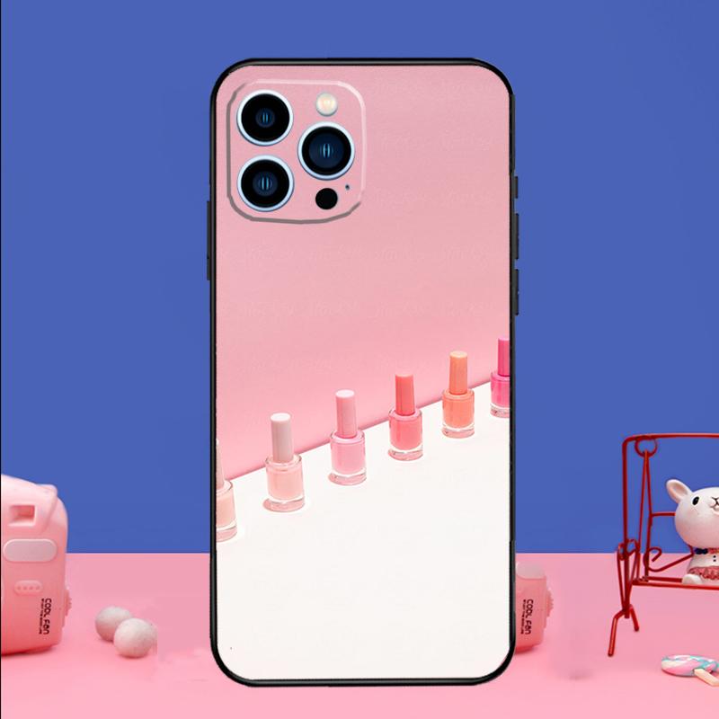 Beautiful Nail Polish Enamel Color Phone Case For iPhone 17 16 14 13 12 11 15 Pro Max mini 15 16 Plus 16e 17 Air Bumper Cover