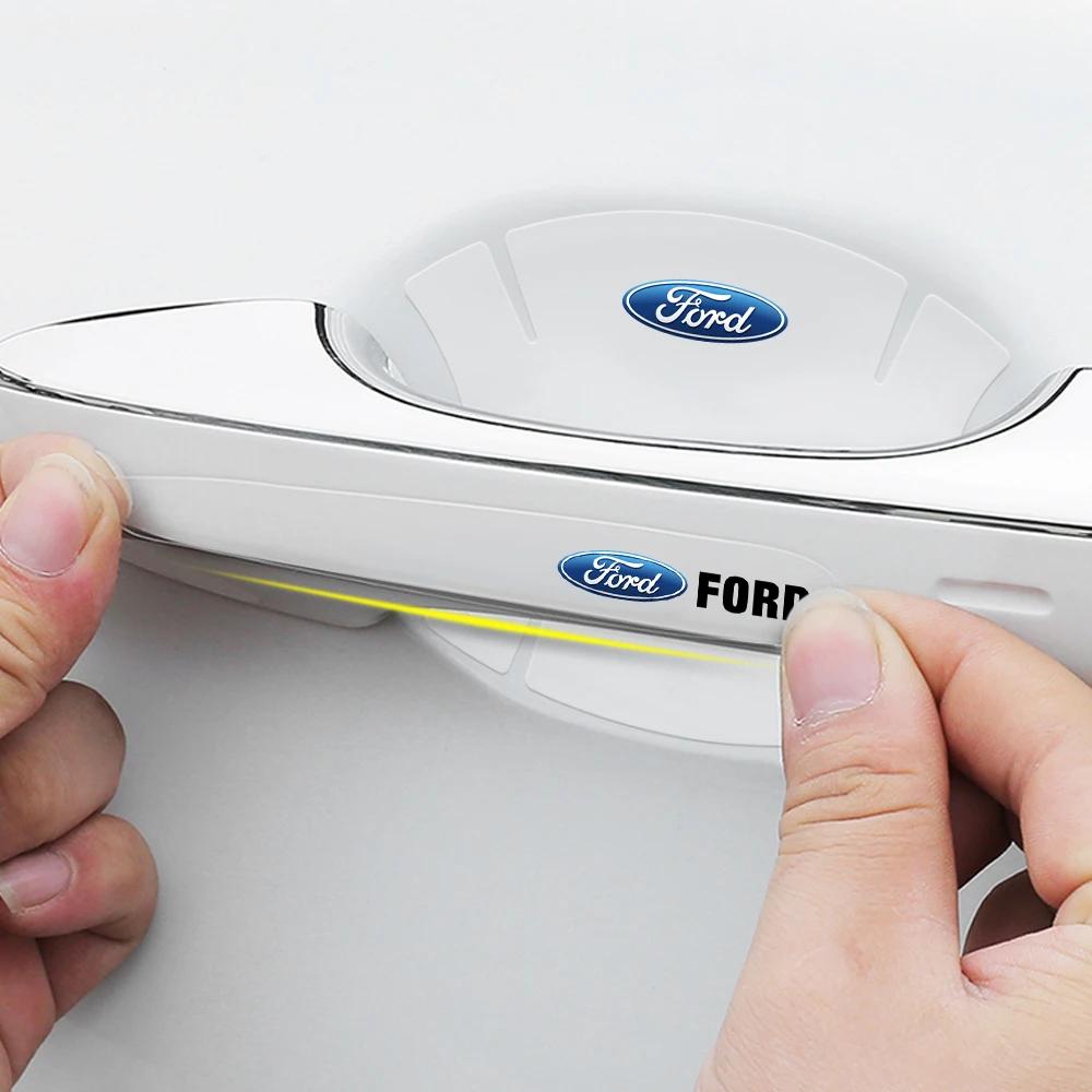 New 2026 Car Sticker 8Pcs Car Anti-scratch Protective Film Door Handle Bowl Logo Sticker for Ford Mustang Focus Fiesta MK7 C-max