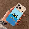 Чехол для телефона «Кошки и рыбы» для iPhone17 16 15 14 13 12 11 Pro/ Max/Plus ударопрочная задняя крышка защита от отпечатков пальцев