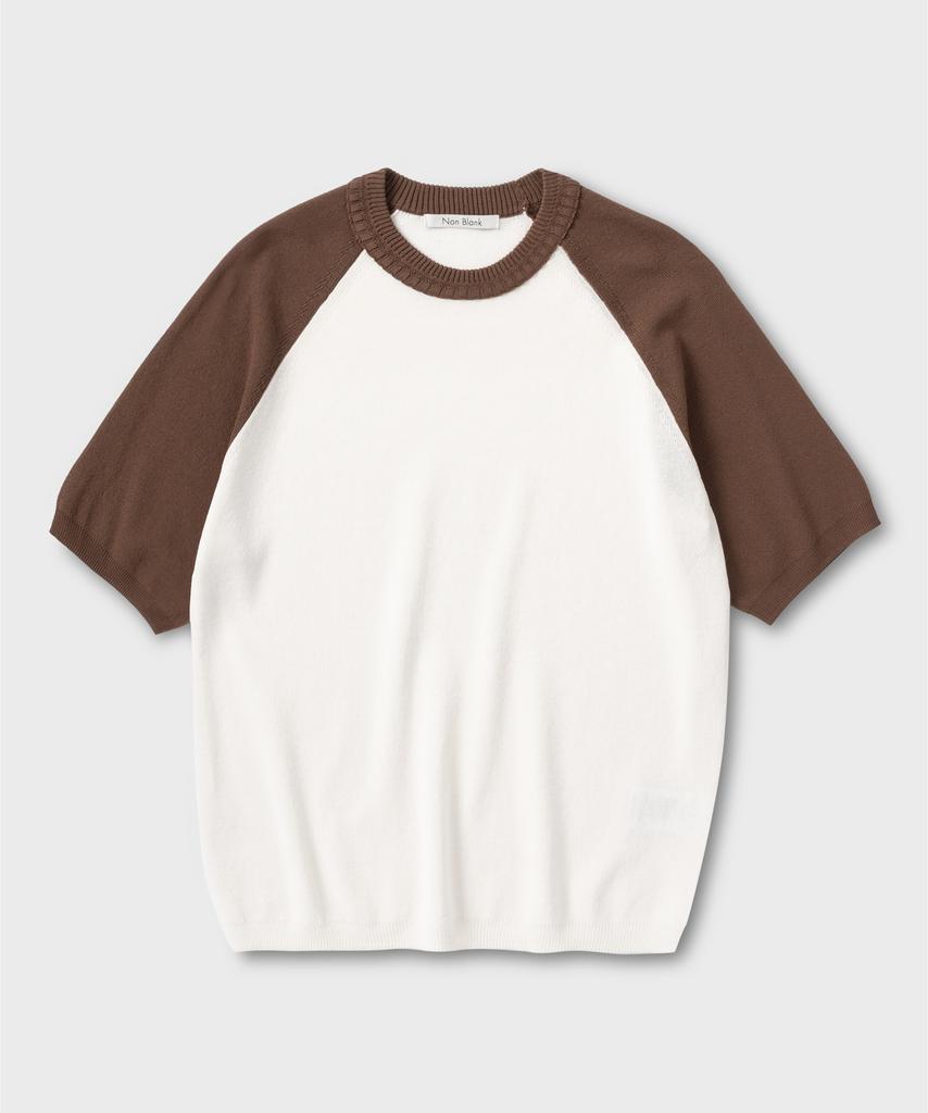 NONBLANK Raglan Hs Knit_Ivory/Brown