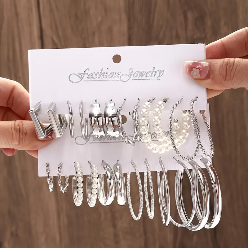 Горячая Распродажа Металлический Квадратный Геометрический Набор Женских Серёг Серьги-С