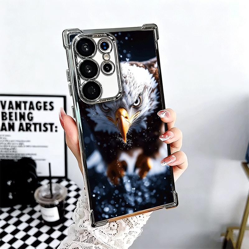 Крутой чехол для телефона с покрытием 'Белоголовый орёл' для Samsung Galaxy S24 S25 FE S26 Edge S23 Ultra S22 S21 Plus S20 Противоударный с подушкой безопасности