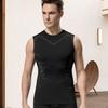 Men Sport Vest Round Neck Sleeveless High Elastic Breathable Tops Muscle Shaping Body Athletic Compression Tank Top