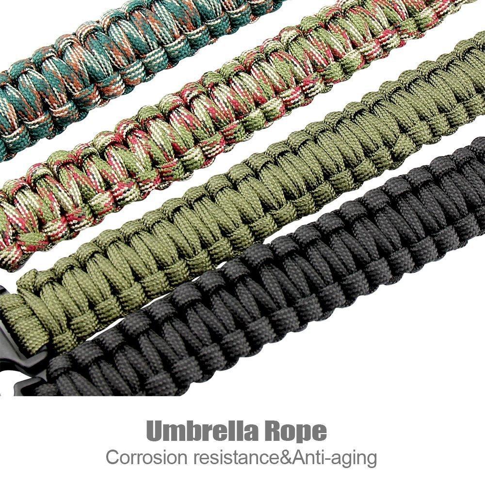 Men Outdoor LED Light Survival Compass Umbrella Rope SOS Bracelet Emergency Rescue Wristband Compass Sport Whistle Bracelets