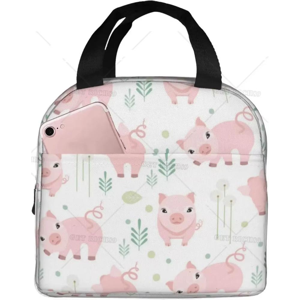 Милая изолированная сумка для обеда в виде свиньи для мужчин и женщин, многоразовый портативный контейнер для обеда для работы, офиса, путешествий