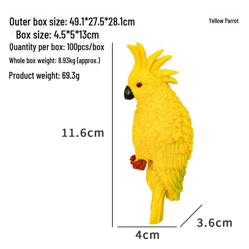 Креативное украшение края аквариума с попугаями - настенный ландшафтный орнамент