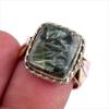 Natural Seraphinite Gemstone Two Tone 925 Sterling Silver Jewelry Ring S.7 W2e04