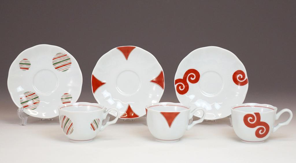 Nishikai Pottery Hasami Ware Coffee Cup Saucer Set Somenishiki Modern Presentation Box 250ml 14112