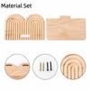Threaded Structure Wall Plant Holder Multi Tier Wooden Wall Shelf  Blank Wall Space