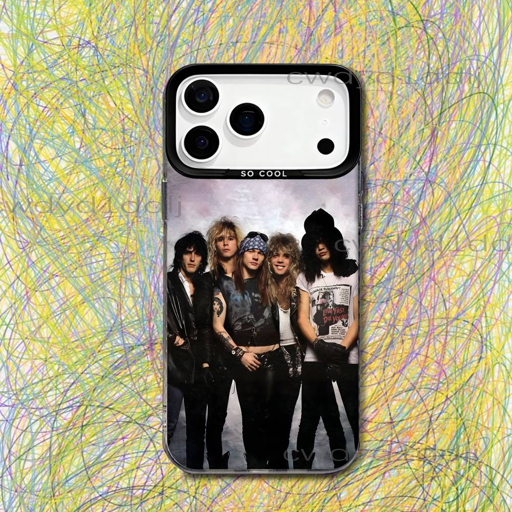 G-Guns N R-Roses Band Phone Case For iPhone 17,16,15,14,13,12,X,8,Pro,Max,Plus,SE4,Air,Mini HD Black IMD Matte