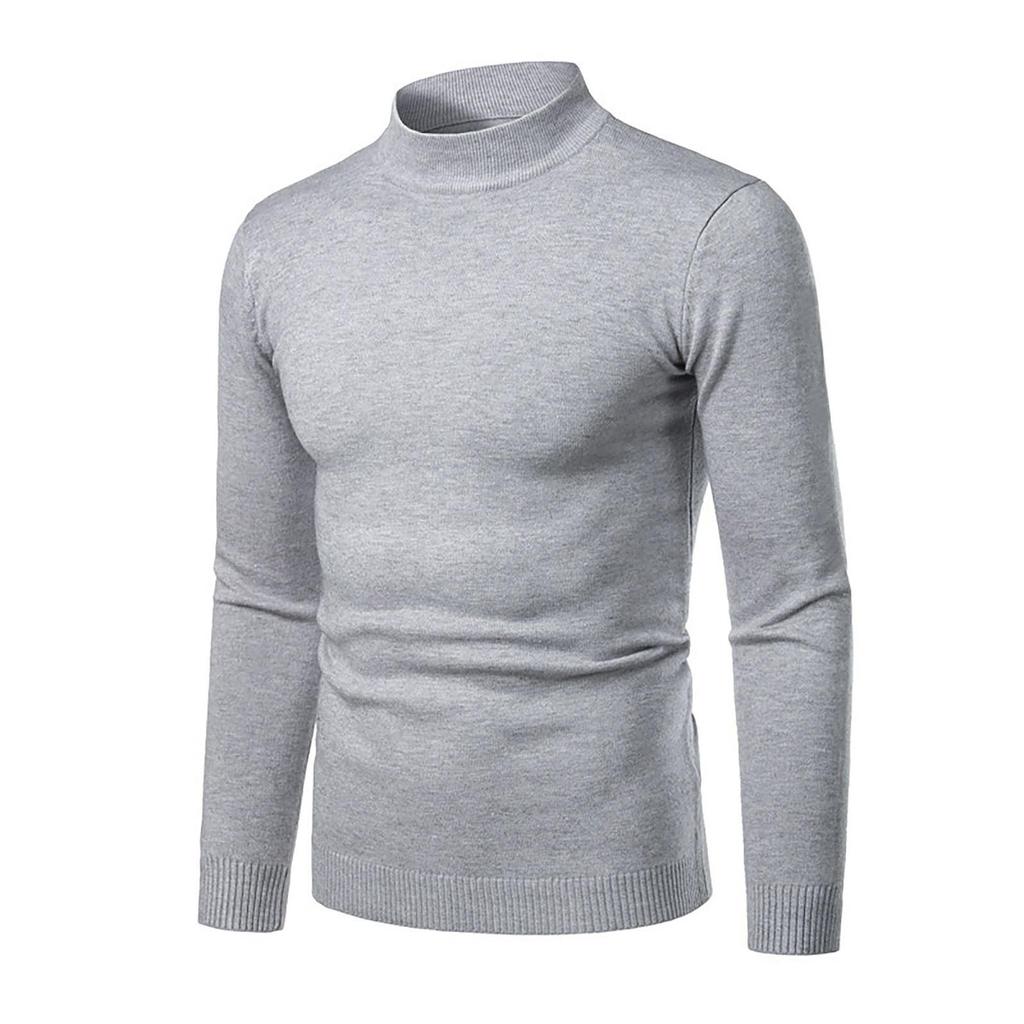 Мужская осенне-зимняя водолазка с длинным рукавом, тонкий пуловер, свитер, блузка, топ
