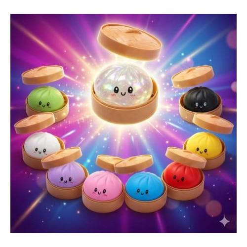 Dumpling Squishy Mystery Box, Soft Slow Rising Stress Toy, Random Colors, 3-Pack, Damo
