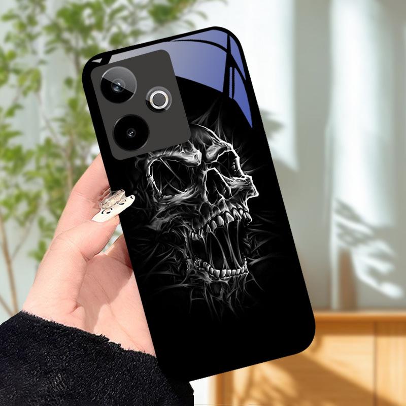 Для Realme GT7 5G Чехол Роскошный Чехол с Рисунком Закаленное Стекло Чехол для Телефона Для Realme GT 7 Fundas Жесткий PC Ударопрочный Корпус Бампер