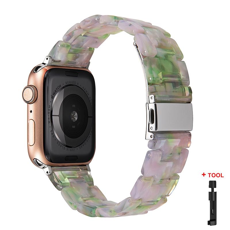 Ремешок из смолы для браслета Apple Watch 44 мм 40 мм 45 мм 41 мм 38 мм 42 мм браслет Correa iWatch серии 3 4 5 6 se 7 сменный ремешок для часов