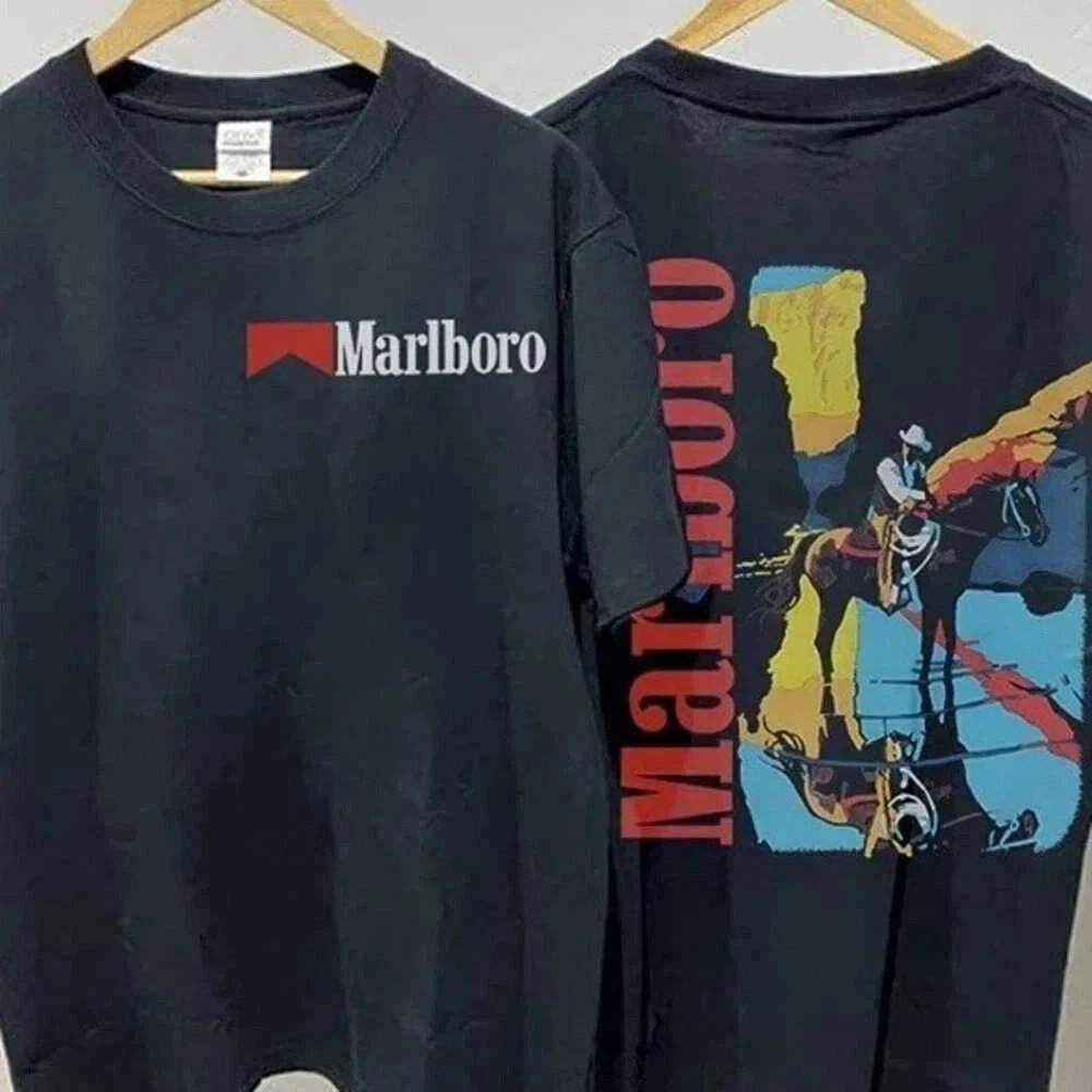 Новая одежда Винтажная футболка 1990-х годов Marlboro Man Ковбойская футболка Унисекс футболка