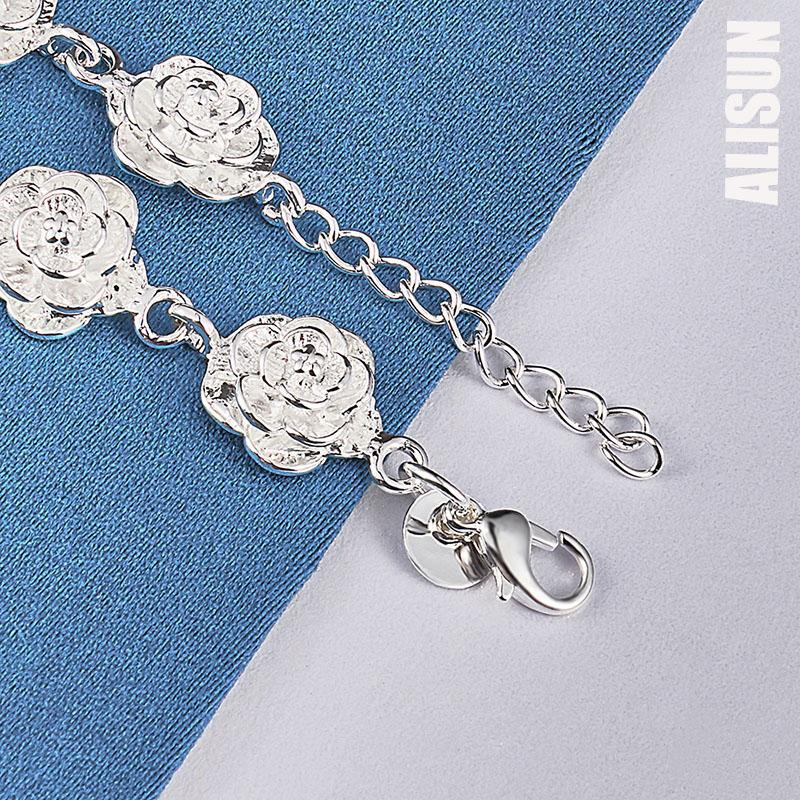 925 Sterling Silver Romantic Rose Bracelet Fashionable Wedding Jewelry