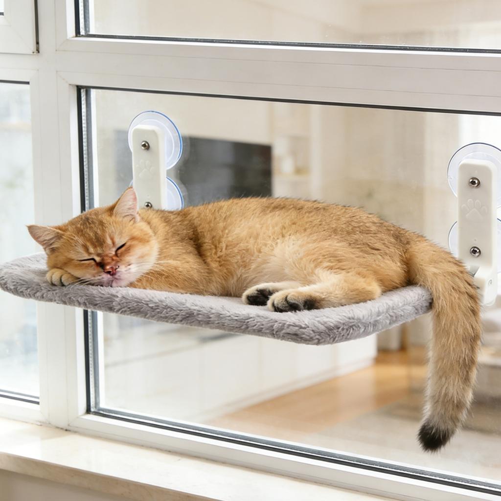 Кошки на окно - Съемные складные кошки с прочными присосками, дышащая и плюшевая лежанка для кошек на окно для принятия солнечных ванн, экономичная кошачья лежанка на окно