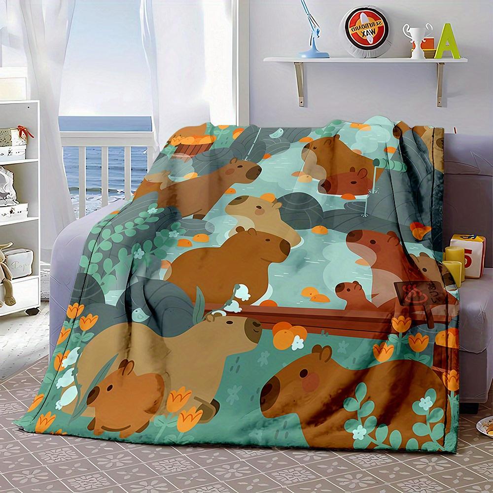 Animal Dolphin Print Flannel Throw Blanket Soft Reversible All Season Office Bed Sofa Camping Gift