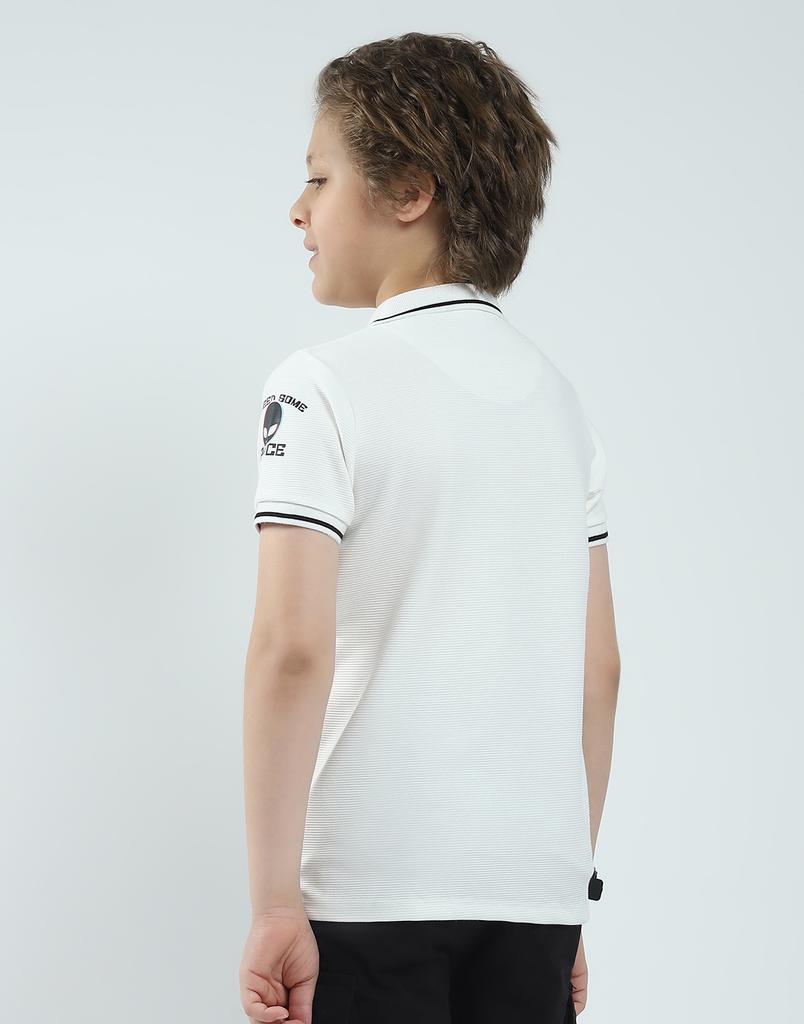 MONTE CARLO Boys's Regular Fit Printed Polo Half Sleeve T-Shirt