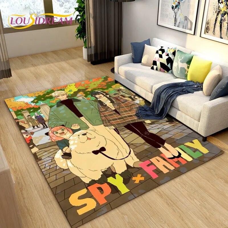 SPY×FAMILY Japan Anime Cartoon Area Rug,Carpet Rug for Living Room Bedroom Sofa Doormat Decoration, Kids Play Non-slip Floor Mat