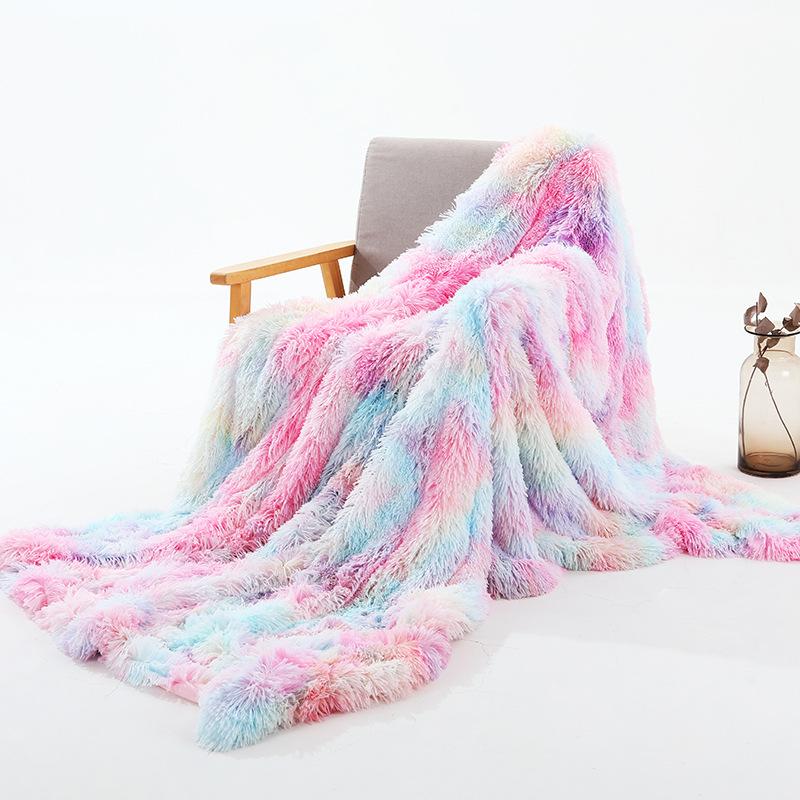 Plush Small Blanket Blanket Solid Color Nap Blanket Double Cover Blanket