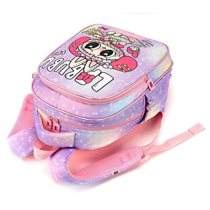The New LABUBU Children's Schoolbag Cute Cartoon Pencil Case Backpack Boys and Girls Primary School Students First and Second Grade Backpack