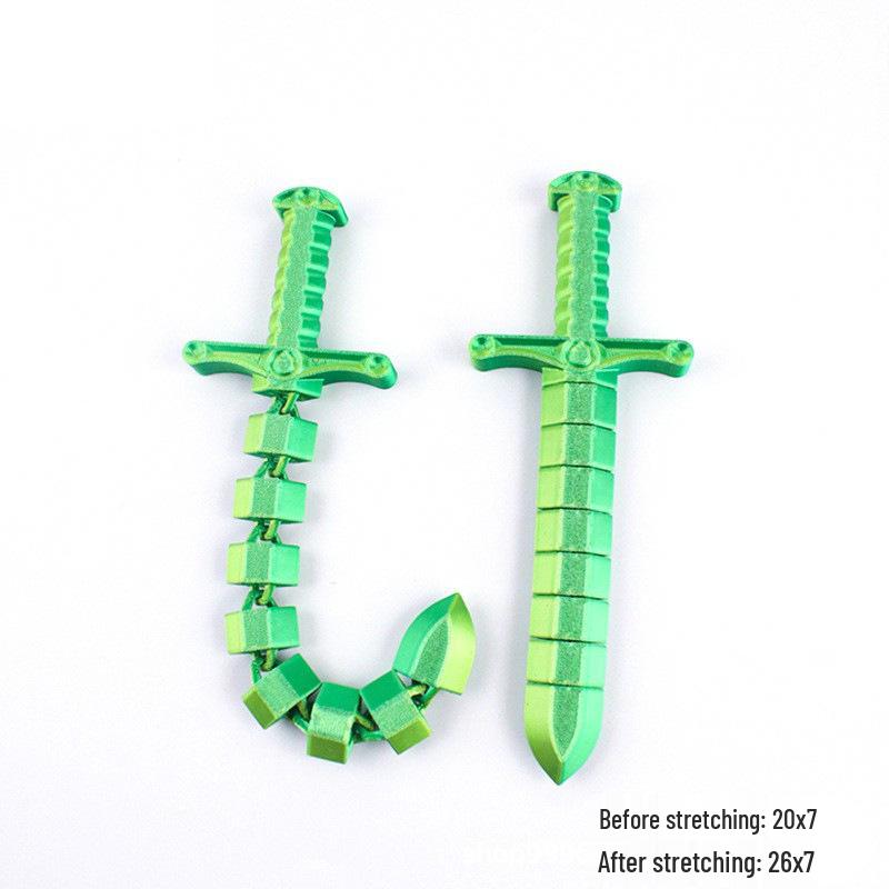 3D Printed Retractable Toy Sword: Creative Flexible Whip & Movable Joint for Kids