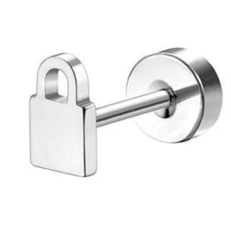 Серьги Bobisty 1 шт. для чувствительных ушей, серьги из хирургической нержавеющей стали для женщин, изящные серьги-гвоздики с плоской застежкой для хряща уха.