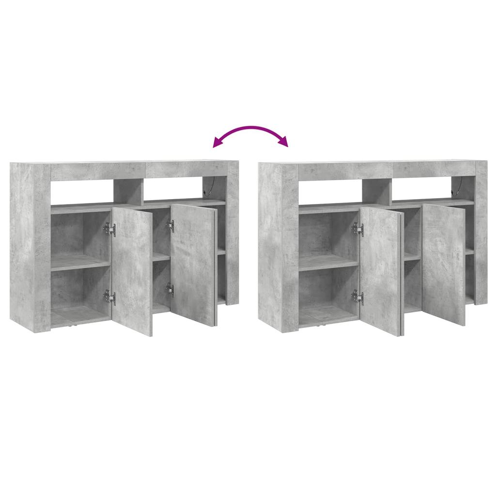 Concrete Grey Sideboard 116 x 30 x 75 cm Engineered Wood