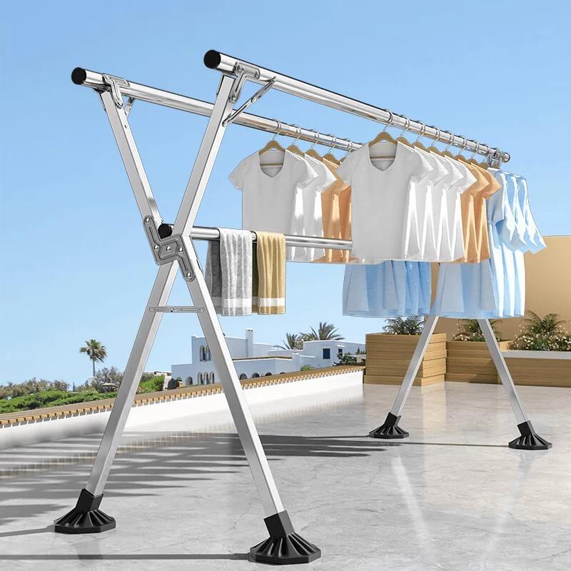 Miflame Extendable 3-Bar Floor Clothes Drying Rack