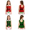 Костюм для косплея Эльфа для девочек на Рождество, леденец, для выступлений, с пайетками, в полоску, для фигурного катания, для вращений, балетная пачка-купальник