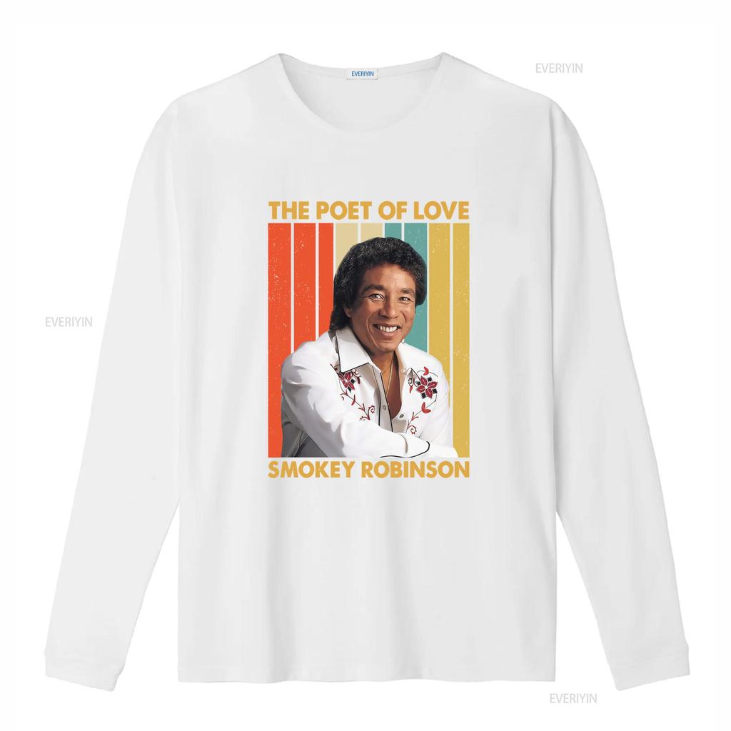 Vintage Retro Smokey Robinson The Poet of Love R B Soul Music Print Casual T Shirt vintage Washed Versatile streetwear