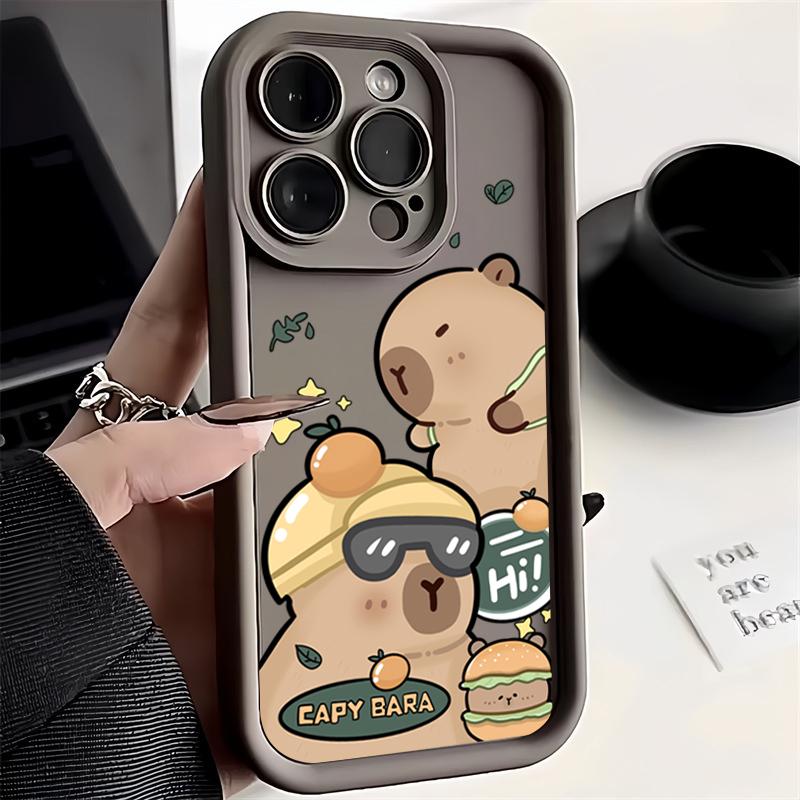 Милый Капибара Силиконовый Мягкий Чехол Для Телефона Для iPhone 16 15 14 13 12 11 Pro Max X XS XR 7 8 Plus SE 2020 Ударопрочная Задняя Крышка