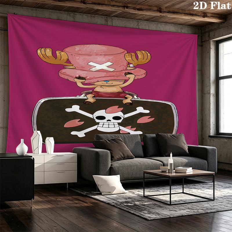 One Piece Tony Tony Chopper Wall Tapestry Aesthetic Wall Hanging Printed Fabric Blanket Decorative Tapestries for Bedroom Living Room Home Decor