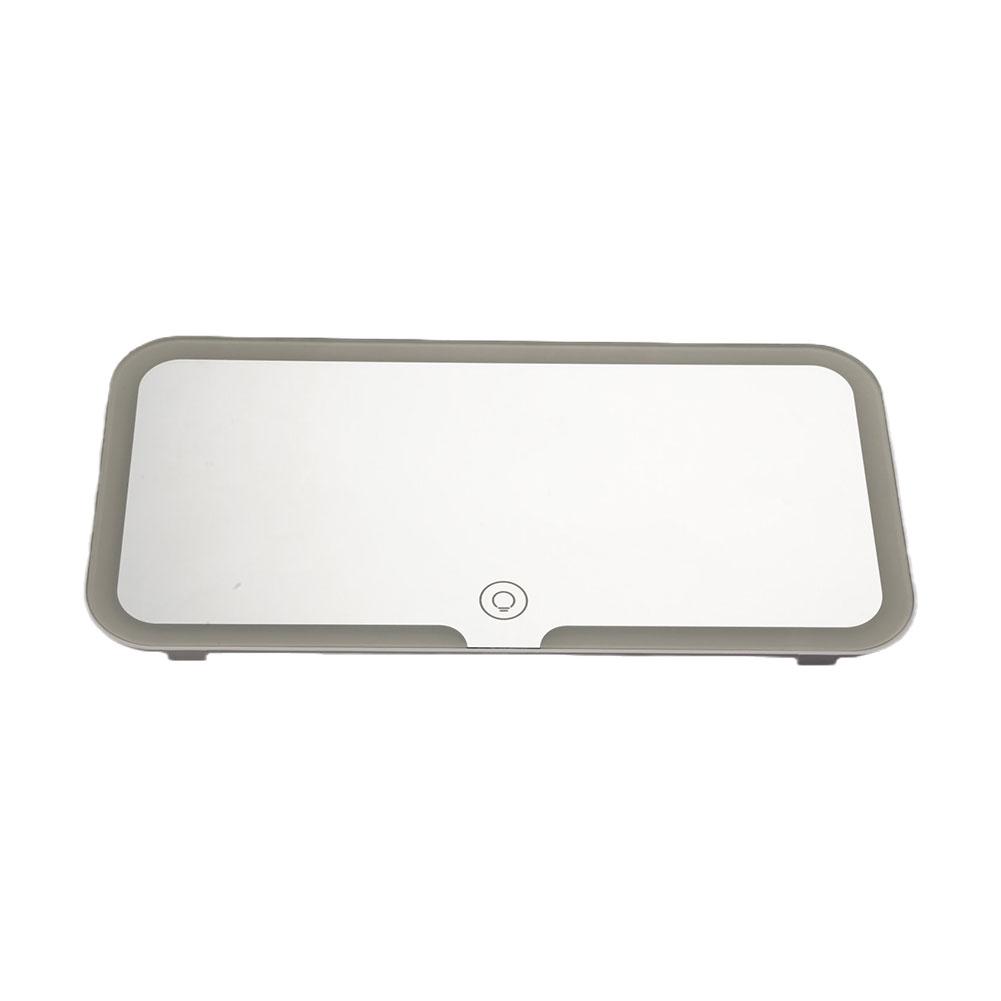 3 Led Light Modes Stepless Dimming Visor Makeup Mirror Mirror Large Mirror Car Rechargeable Sensor Cosmetic Vanity Screen R7U4