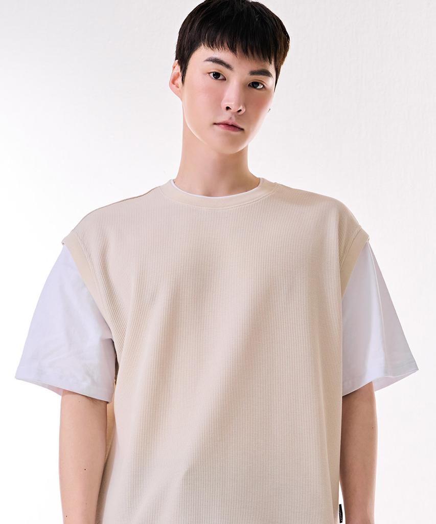 CHASECULT Men'S Layered Short Sleeve T-Shirt-Dbrk5818D05