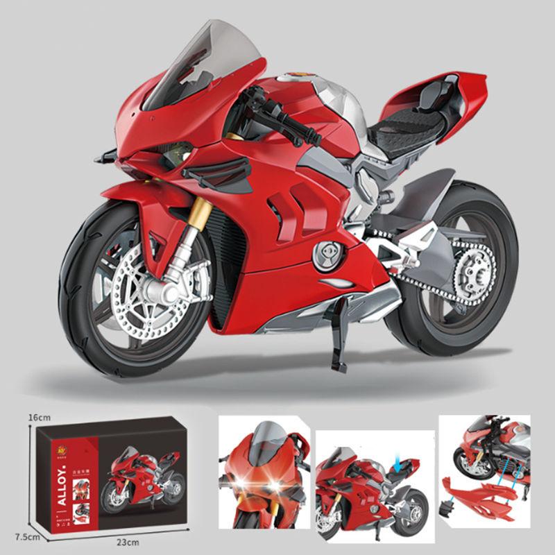 1/12 Assembly Version H2R Alloy Motorcycle Model Diecasts & Toy Metal Sound and Light Toys Car Collectibles Children’s Gifts