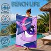 Custom Name Unicorn Pony Beach Towel Microfiber Beach Towel, Lightweight and Quick-Dry, for Summer Travel, Swimming Pool Gift