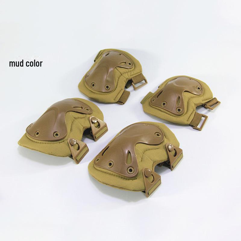 Комплект тактических наколенников и налокотников - 4 шт. для тренировок, боя, езды на велосипеде, спорта и защиты запястья