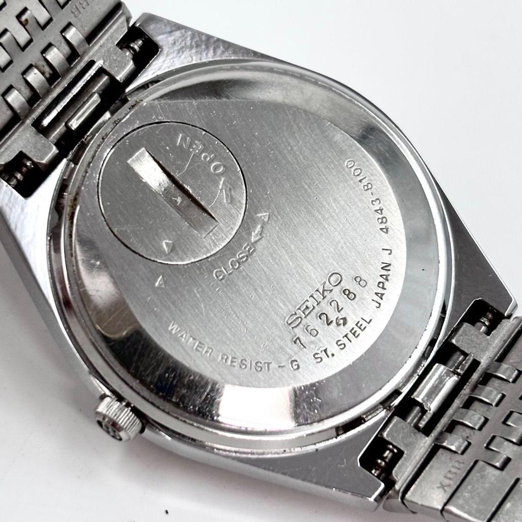 Б/у [Операция/Оригинальный браслет] SEIKO/SEIKO GRAND QUARTZ/Grand Quartz День-Дата Белый циферблат/Алмазная пыль Сделано Suwa Seikosha Изготовлено в Июне