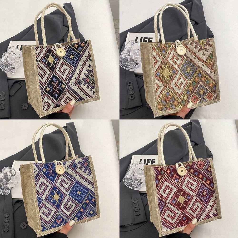 Ручная сумка для покупок, сумка для подмышек, модная льняная сумка-тоут для женщин