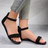 Женские простые сандалии на плоской подошве однотонные с двойными широкими ремешками с открытым носком-рыбкой летняя обувь с вырезом сзади на молнии элегантные