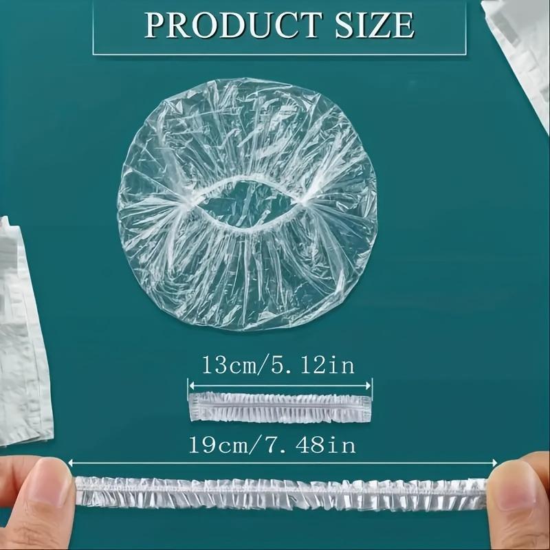 300/100/Piece Heavy-Duty Elastic High-Quality Disposable Shower Caps - Transparent Plastic